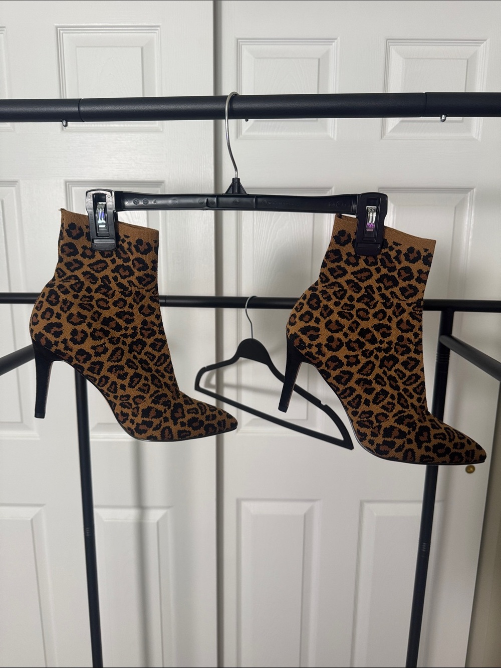 MIA Leopard Print Ankle Booties in Brown and Black